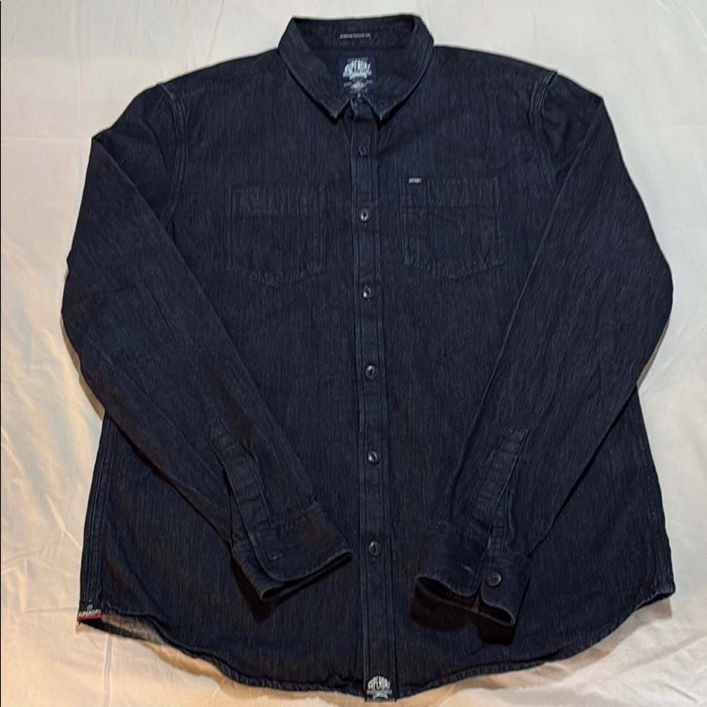 Superdry Dark Navy Blue Heavyweight Denim Shirt
